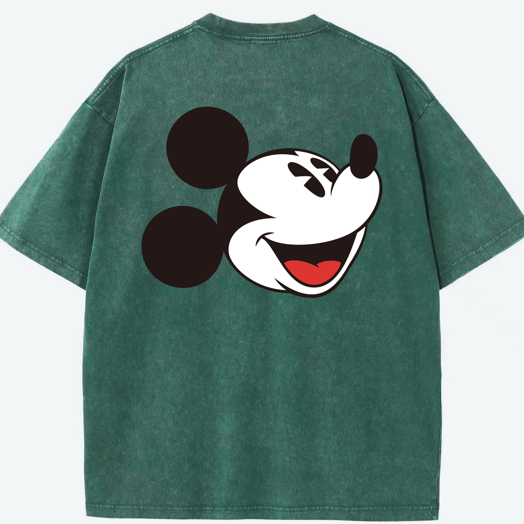 （画像用） ミッキーマウス Mickey Mouse 綿100% ヴィンテージ風 半袖Tシャツ（背面プリント）